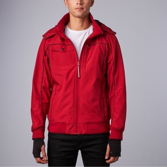 Baubax Men’s Water Resistant Bomber Travel Jacket in Red With A Hood sz M - Picture 2 of 16